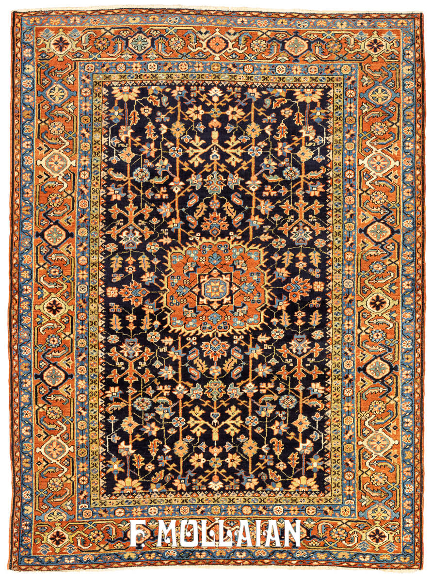 Tappeto Antico Heriz Colore Blu Scuro n°:703702